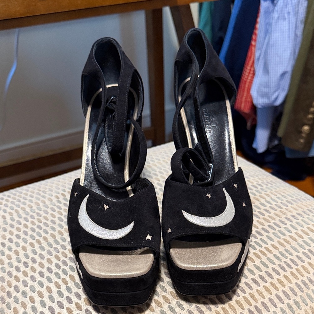 Hermes Black Moon and Stars Heels